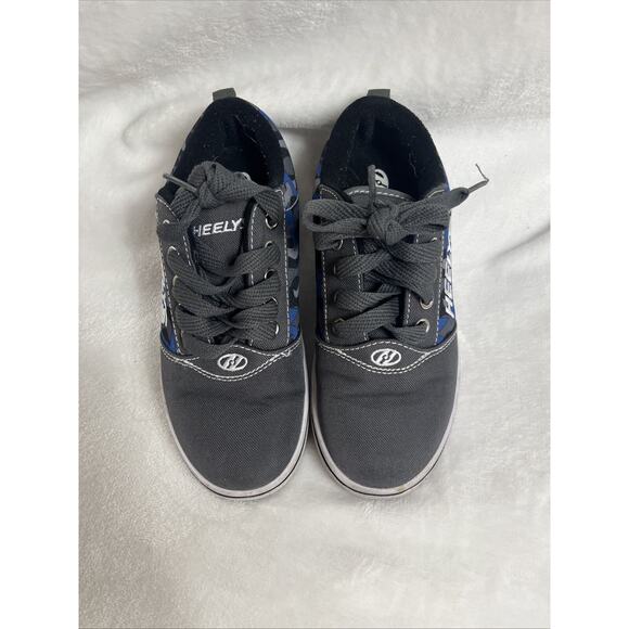 Heelys Pro 20 HES10332 Youth Size 2 Blue Gray Wheeled Nylon Skater Sneakers - Picture 1 of 8